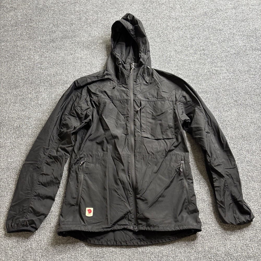 Fjallraven High Coast Wind Jacket Women's XS Black Full Zip Lightweight Hood